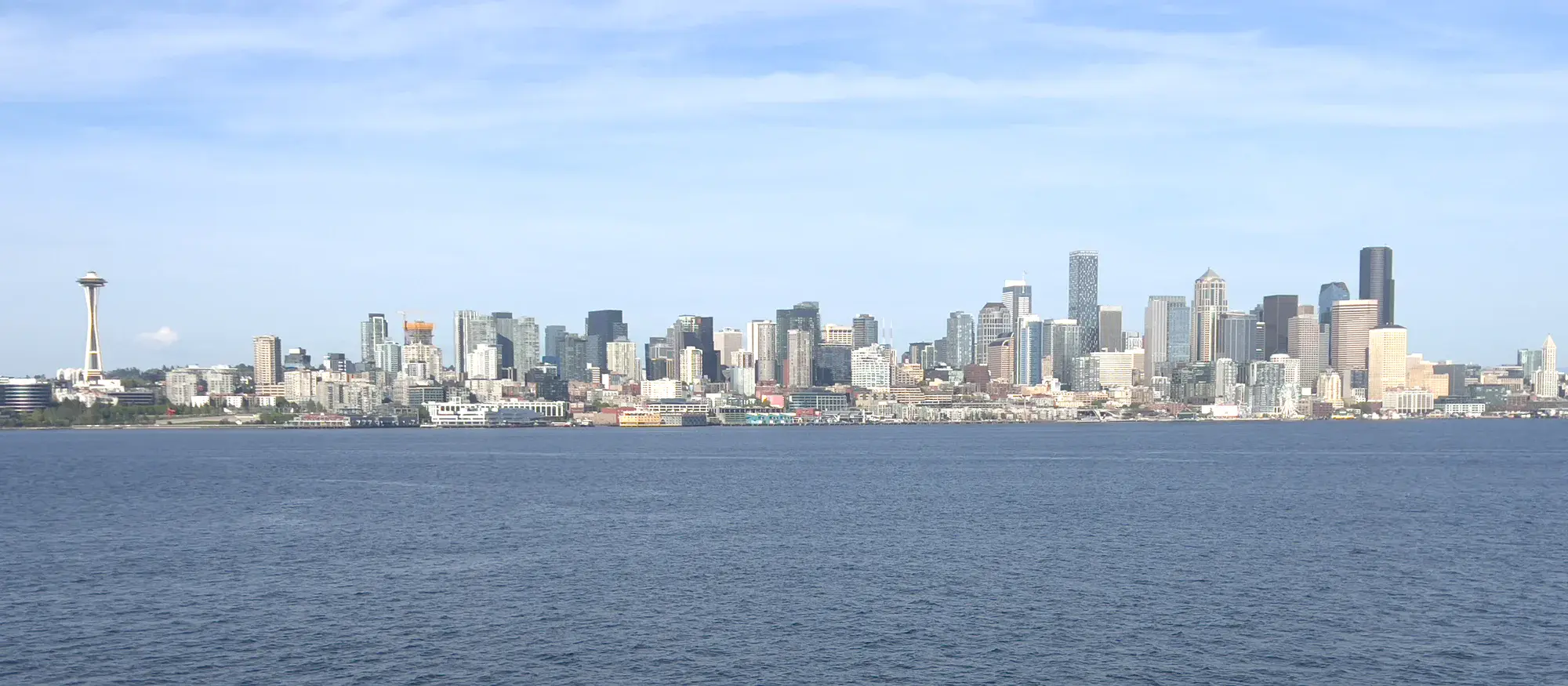 Seattle skyline with the Space Needle and Mount Rainier