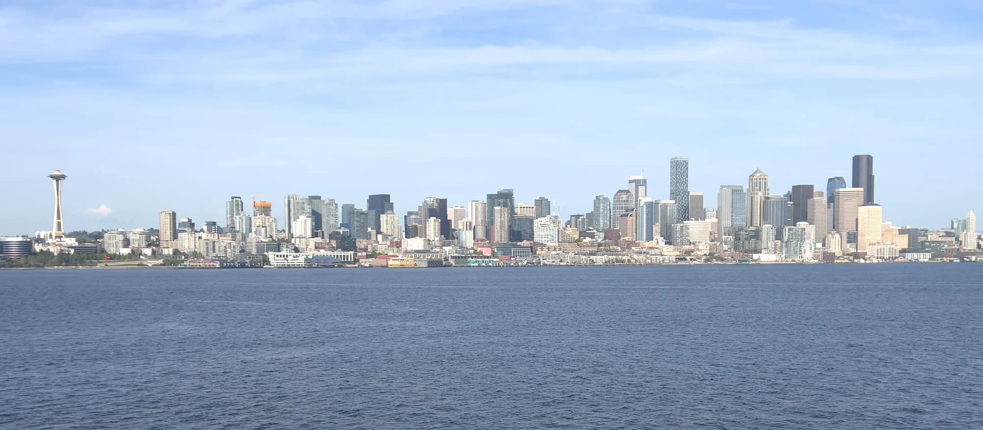 Seattle skyline with the Space Needle and Mount Rainier