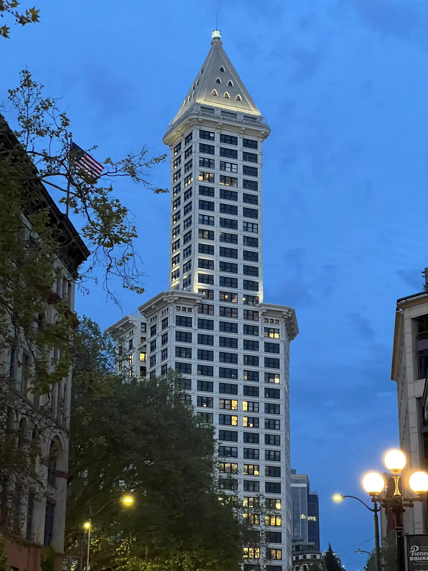 Smith Tower — the historic Pioneer Square skyscraper with the 35th-floor Observatory Bar